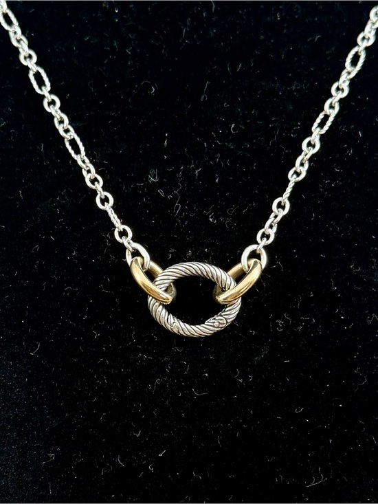 James Avery Jewelry - JAMES AVERY Sterling Bronze Oval Twist Changeable Charm Holder Necklace; RETIRED